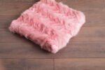 Pink Chevron Fox Fur Fur Blanket Throw Cover Spring - Image 4