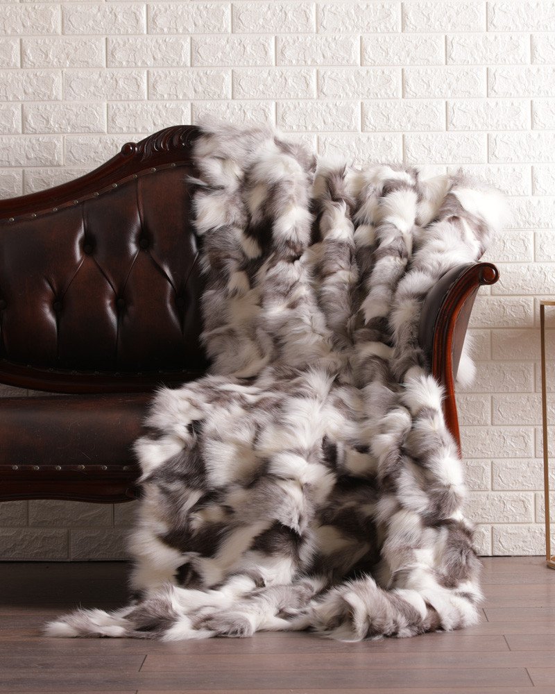 platina_fox_fur_blanket_throw_8__09351 Platinum Fox Fur Fur Blanket Throw Cover - Image 1