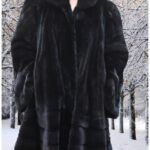 Plus Size Black Ranch Mink Fur Swing Stroller 3232