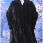 Plus Size Black Ranch Mink Fur Swing Stroller 65434