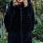 Plus Size Black Rex Hooded Jacket 7636