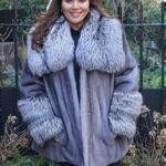 Plus Size Blue Iris Mink Fur Jacket 33487