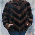 Plus Size Mink Bomber Jacket Ranch Mahogany 99834