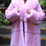 Plus Size Pink Rex Rabbit Stroller Fox Collar 86675