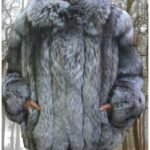 Plus Size Silver Fox Fur Bomber Jacket #49938