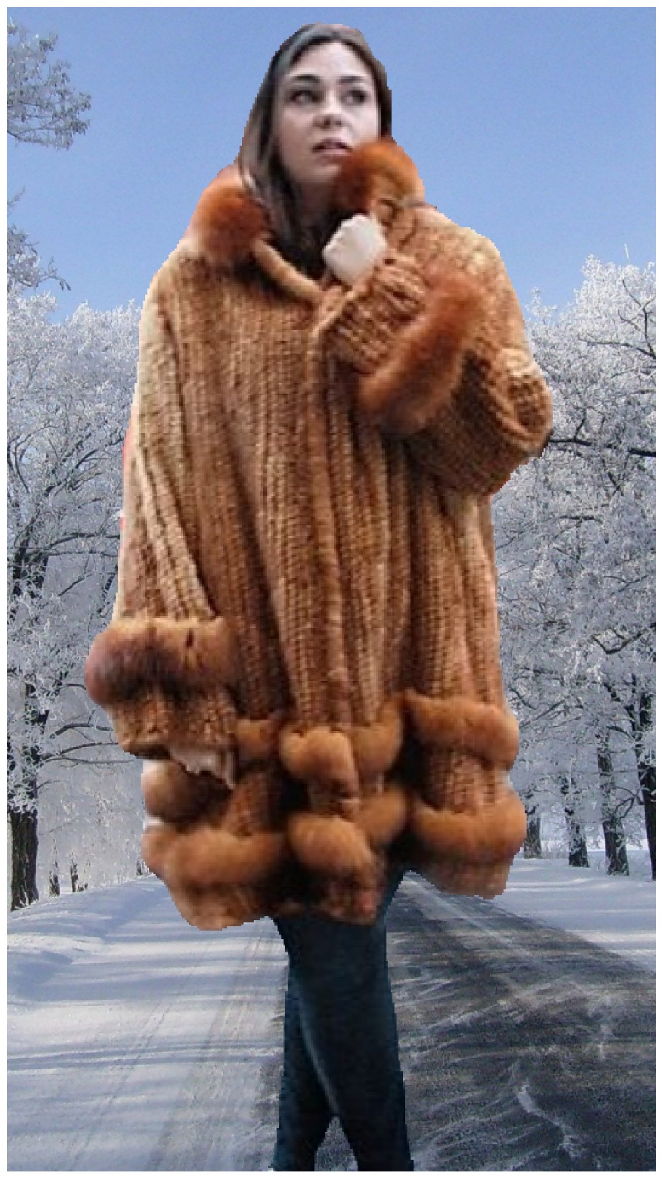 Plus Size Whiskey Knit Mink Stroller Matching Fox #76633 Plus Size Whiskey Knit Mink Stroller Matching Fox #76633