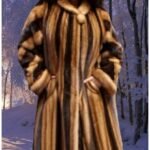 Plus Size Whiskey Mahogany Fur Mink Swing Full Length Coat 11225