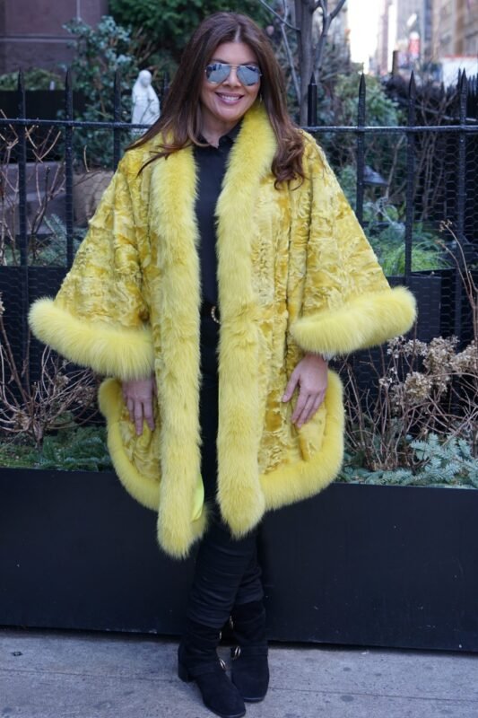 Plus Size Yellow Persian Cape Matching Fox Collar 76344