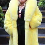 Plus Size Yellow Rex Rabbit Fur Stroller Fox Collar 48488