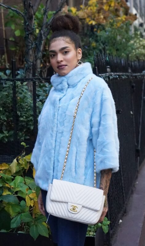 Powder Blue Mink Jacket B8844