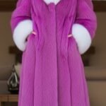 Purple Fox Coat White Fox Collar 48484
