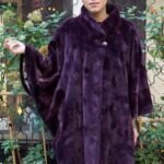 Purple Sheared Mink Cape B1722