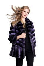 Purple Chinchilla Fur Coat Wide Bottom Sweep Josephine
