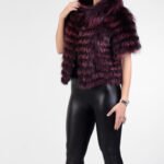 Purple Raccoon Fur Jacket Cropped