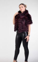 Purple Raccoon Fur Jacket Cropped