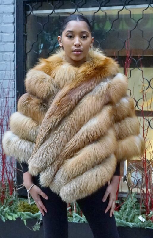 Red Fox Diagonal Poncho 9494