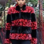 Red leopard Mink Jacket 53533