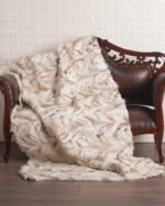 Chevron Red Fox Fur Fur Blanket Throw Cover