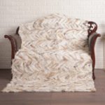 Chevron Red Fox Fur Fur Blanket Throw Cover - Image 2