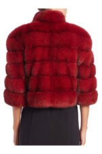 Red Sable fur Jacket Faye - Image 3