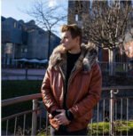 Reversible Leather Fox Bomber Jacket - Image 2