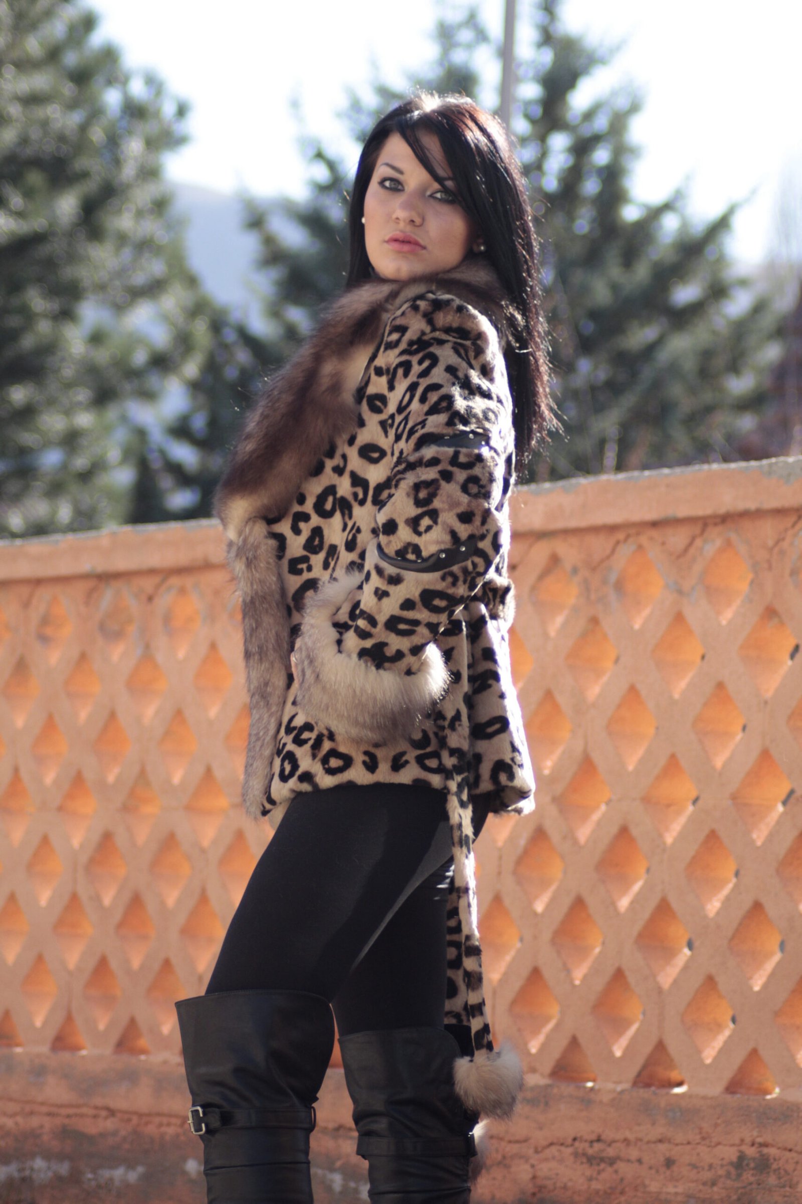 Rex Rabbit Fur Jacket Sheared Leopard - Image 2