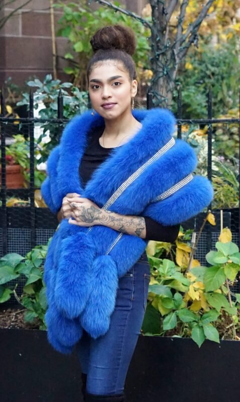 Royal Blue Fox Boa J7333