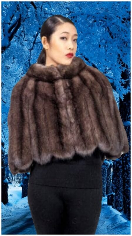 Russian Sable Fur Evening Cape Scalloped Back 498