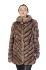 Diagonal Sable Fur Coat