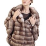 Golden Brown Sable Fur Coat with Slits