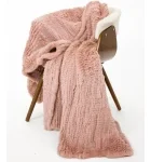 Sandy Rose Knit Rex Rabbit Fur Throw