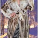 Sheared Mink Coat with Canadian Lynx Collar Hood 7788