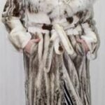 Sheared Mink Fur Coat Canadian Lynx Collar Hood 8862