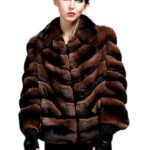 Brown Chocolate Chinchilla Fur Coat Gabrielle