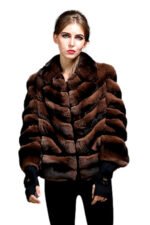 Brown Chocolate Chinchilla Fur Coat Gabrielle