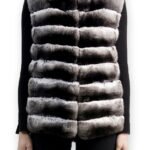 Chinchilla Fur Vest Stand up Collar