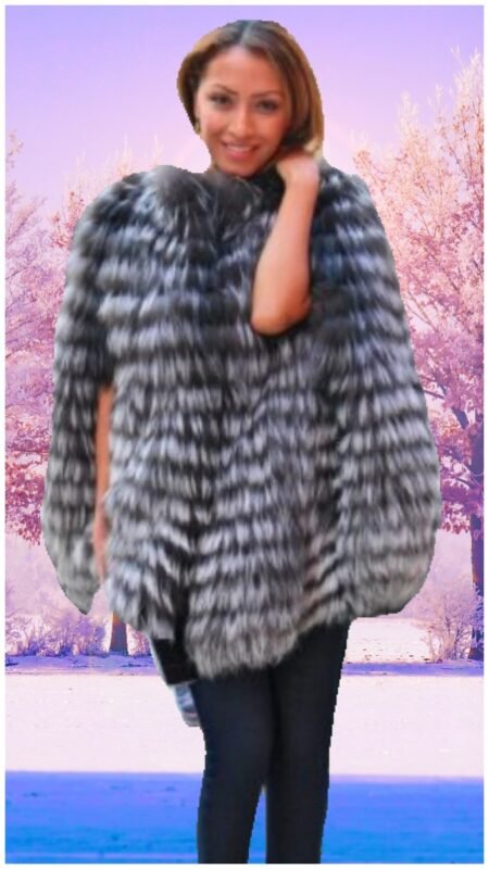 Silver Fox Fur Cape 88776