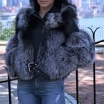 Silver Fox Jacket Black Leather Inserts 84744