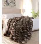 Silver Indigo Fox Fur Blanket
