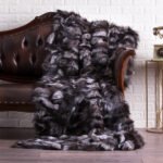 Silver Fox Fur Fur Blanket Throw Cover Penya