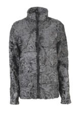 Silver Biker Fur Coat Mens - Image 3