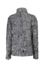 Silver Biker Fur Coat Mens - Image 2