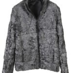 Silver Biker Fur Coat Mens