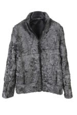 Silver Biker Fur Coat Mens