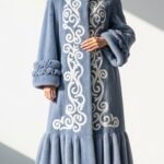 Slate Blue and White Mink Coat 32222