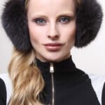 Slate Blue Fox Ear Muffs 0214