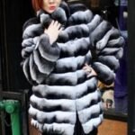 Stunning Chinchilla Fur Jacket Stand Up Collar 788coats