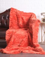 Santorini Sunset Rex Fur Fur Blanket Throw