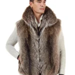 Natural Raccoon Fur Vest for Men