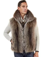 Natural Raccoon Fur Vest for Men